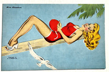 Vintage 1940-50's Pinup Girl Postcard- Miss Adventure picture