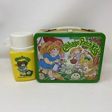 Vintage 1983 Cabbage Patch Kids Metal Lunchbox With Thermos Cracked picture