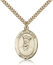 Saint Philip Neri Medal For Men - Gold Filled Necklace On 24 Chain - 30 Day ... picture