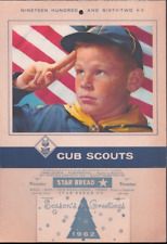 1962 Boy Scouts of America Calendar Freckle Faced Boy Star Bread Co Denver CO picture