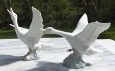 Duck Pair Flying Duck and Duck Jumping Porcelain Lladro Spain Vintage picture