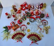 Vintage Christmas Ornaments Wreaths Santa Tiger Angels Stockings Snowflake Teddy picture