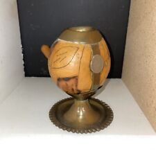 Vintage Handmade BOMBILLA GOURD For Tea Copper Republic of Chile Mint Condition picture