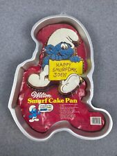 VTG Wilton Cake Pan Smurf Holding Sign Dated 1983 #502-4033 picture