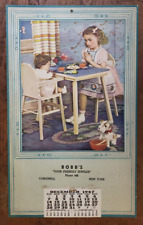 Vintage 1947 Advertising Calendar Cobleskill NY Bobbs picture