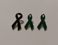 3 Green Ribbon Awareness Lapel Tack Pins picture