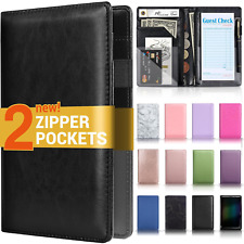Server Book with 2 Zipper Pockets Leather Server Books for Waitress picture