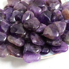 Natural Amethyst Healing Gem Stone Small Crystal Stone Heart 20x6mm 30pcs picture