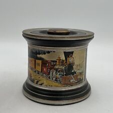 VTG Comoy's of London Tobacco Estate Humidor Canister W/ Lid Train Locomotive picture