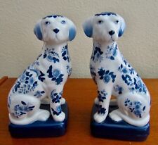 VTG. Signed Andrea by Sadek Pair of Staffordshire Style Dogs 8.5