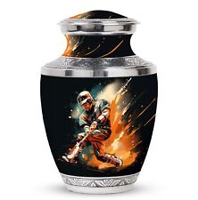 Baseball Batter in Powerful Swing Large Burial Urns For Adults Size 10 Inch picture