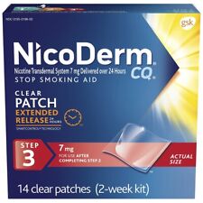 NicoDerm CQ Step 3 Nicotine Patch System 7 mg 14 PATCHES SEALED EXP   2/2023 picture