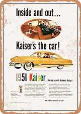 METAL SIGN - 1951 Kaiser De Luxe 2 Door Sedan Inside and Out. Kaisers the Car picture
