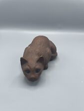 Vintage 1991 Red Mill Resin Crouching Attacking Brown Cat Figurine Door Stop picture