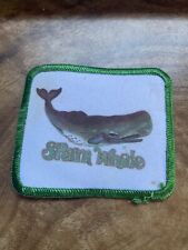 Vtg 70s 80s 3” Trucker Hat Iron On Patch Sperm Whale Logo Rare Green picture