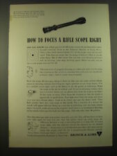 1963 Bausch & Lomb Telescopic Sights Ad - How to focus a rifle scope right picture
