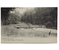 Antique 1906 Rustic Bridge Mt Gretna Pennsylvania PA B&W Postcard Unused picture