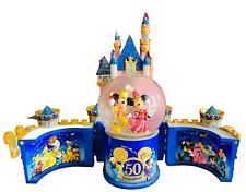 Disney Collectors RARE Disneyland 50th Anniversary Musical Castle Snowglobe Chip picture