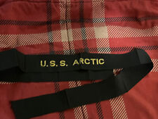 US Navy Pre WWII USS Arctic Uniform Cap Hat Tally Ribbon picture