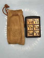 Vintage 1994 Camel The Herd 6 Pack Brass Emblem Black Crackle Zippo With Pouch picture