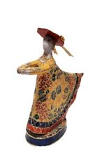 ULTRA RARE Cloisonné Dancing  Girl w/ red hat . French adolescent girl? picture