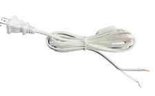 Lamp Cord 8' White In-Line Switch Polarized Plug Tinned Ends 18/2 AWG SPT-1 Wire picture