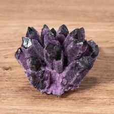 310g+ Dark Purple Amethyst Phantom Cluster Titanium Geode Crystal Home Decor picture