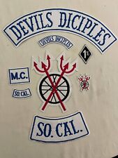 Jumbo Red Devils Diciples Mc biker vest embroidery patch set iron on picture