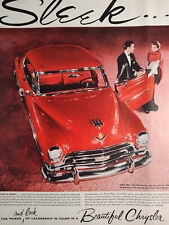1954 Holiday Original Art Ad Beautiful CHRYSLER New Yorker Deluxe Newport Sleek picture