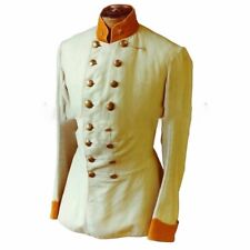 New Men Off White Austrian Army Tunic Wool Double Breast Military Coat Fast Ship picture