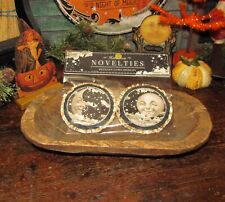 Bethany Lowe Halloween Man In The Moon Disc Ornaments TL1379 NEW Set of 2 picture
