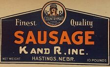 Antique 1920s K and R Countrymaid Sausage Sign - Store Display Hastings, NE picture