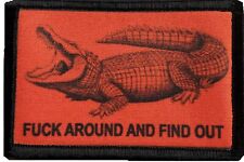 Crocodile F#$k Around and Find Out Morale Patch Military Tactical Army Flag USA picture