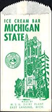 MSU Snack Bags Vintage Set of 12 Michigan State College Cafeteria Ice Cream 1950 picture