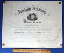 Adelphi Academy of Brooklyn 1900 Certificate of Merit, for Frank Cuyler Beach picture