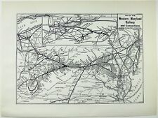Western Maryland Railway - Original 1937 Route Map. Vintage Railroad Artifact picture