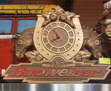 Vintage Budweiser Classic American Lager 90s, gold horses, sign and clock picture
