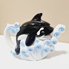 Sea World Shamu Teapot Killer Whale Orca RARE Collectible BEAUTIFUL DESIGN. picture
