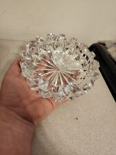Vintage Mikasa Hoya Art Glass Heavy Lead Crystal Diamond Point Ashtray *MINT* picture