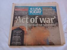 USA Today September 12, 2001 Full Newspaper 9/11 “Act of War” COMPLETE VERY NICE picture