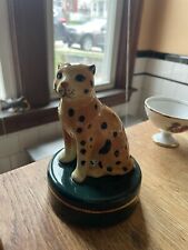 Takahashi of San Francisco Ceramic Leopard Trinket Box Crackle Glaze 5”H RARE picture