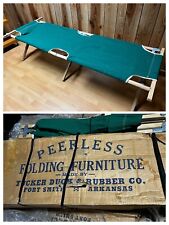 Vintage Wood Cot Bed by Peerless Folding Furniture Tucker Duck & Rubber NEW picture