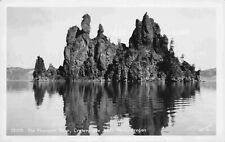 RPPC Crater Lake Oregon Rock Formation Phantom Ship Sawyer's 1940's OR Postcard picture