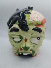 Halloween Zombie Head Candy Bowl Cookie Jar Ceramic Horror Undead Monster picture