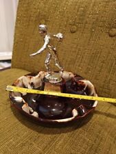 Vintage MCM 60s Ceramic Bowling Trophy Candy Bowl Ashtray NYFD Prop NYC FDNY  picture