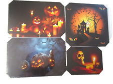 Lot of 4 NORTHLIGHTS Halloween Wall Art Canvas Lighted NEW SEALED  Large 3 Sizes picture