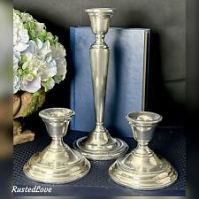 Sterling Silver Candlesticks Courtship / Watrous Console Candle Holders - 3 ~ picture