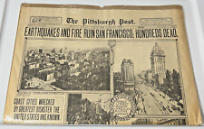 Original April 19, 1906 Pittsburgh Post San Francisco Earthquake-Vintage History picture