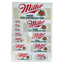 Miller Beer Promotional Stickers Vintage 1981 Full Sheet Toolbox/Garage Stickers picture