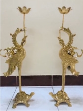 Combo 2pcs of Handcrafted Pure Copper Crane Statues Traditional ĐẠI BÁI Việt nam picture